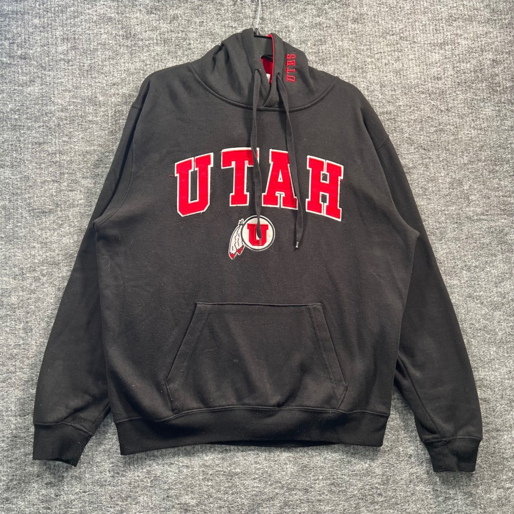 Stadium Athletics Utah Utes Hoodie Mens Medium Black Red College Pullover
